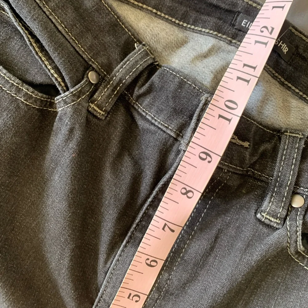 Eileen Fisher Designer Neutral Washed Black Organic Cotton Cropped Jeans Size 6 - Picture 6 of 8